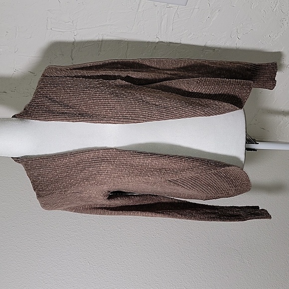 Kenneth Cole Cardigan Sweater Shawl Long Sleeve Open Front Slub Knit Collar M - Picture 2 of 12